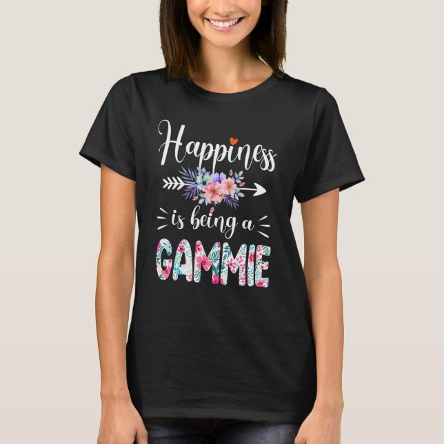Happiness Is Being A Gammie Ever Women Floral Deco T-Shirt (Front)