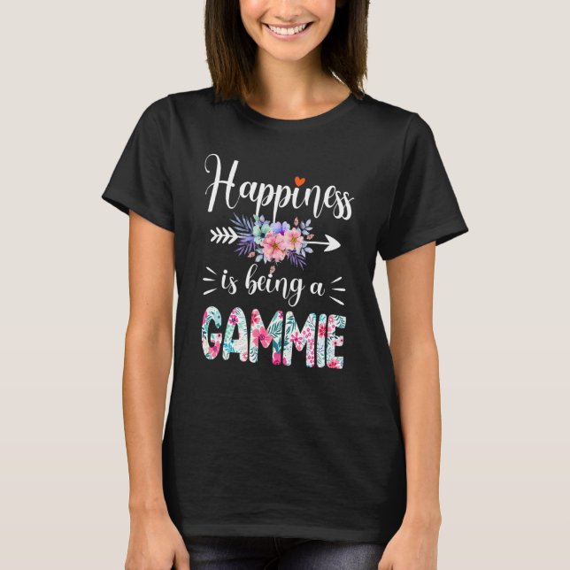 Happiness Is Being A Gammie Ever Women Floral Deco T-Shirt (Front)