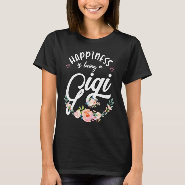 Happiness Is Being A Gigi Women Floral Decoration  T-Shirt (Front)