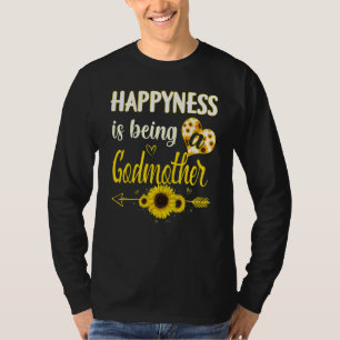 Happiness Is Being A Godmother Sunflower Grandma M T-Shirt