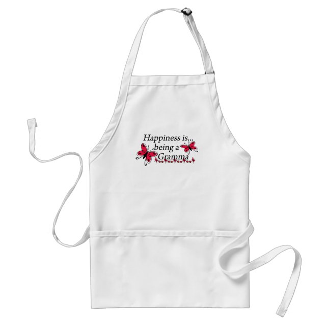 Happiness Is Being A Gramma BUTTERFLY Standard Apron (Front)