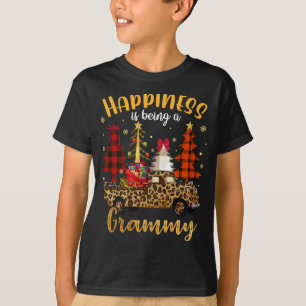 Happiness Is Being A Grammy Christmas Tree Leopard T-Shirt