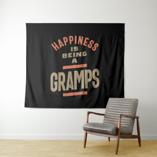 Happiness Is Being a Gramps Grandfather Tapestry