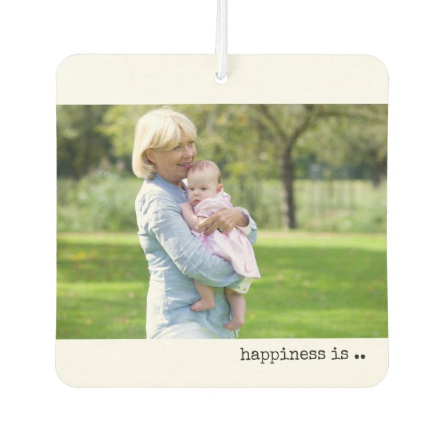 Happiness is being a Grandma | 2 Photo Car Air Freshener (Front)
