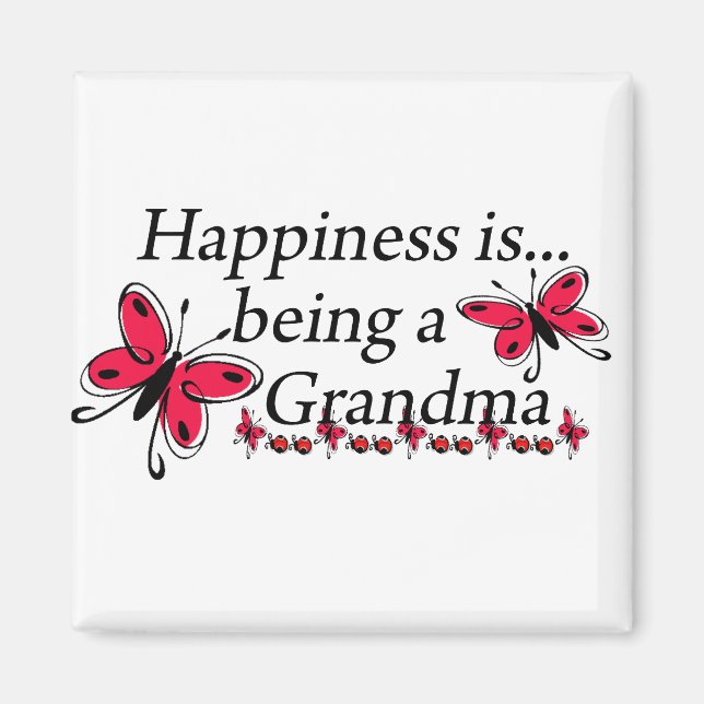 Happiness Is Being A Grandma BUTTERFLY Magnet (Front)