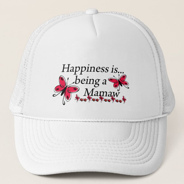 Happiness Is Being A Mamaw BUTTERFLY Trucker Hat (Front)