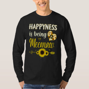 Happiness Is Being A Meemaw Sunflower Grandma Moth T-Shirt