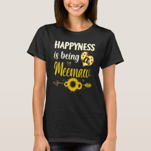 Happiness Is Being A Meemaw Sunflower Grandma Moth T-Shirt
