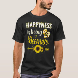 Happiness Is Being A Meemaw Sunflower Grandma Moth T-Shirt