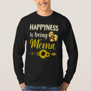 Happiness Is Being A Mema Sunflower Grandma Mother T-Shirt