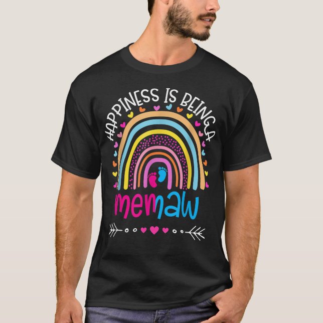 Happiness is being a memaw Rainbow mother's day 20 T-Shirt (Front)