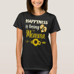 Happiness Is Being A Momma Sunflower Grandma Mothe T-Shirt