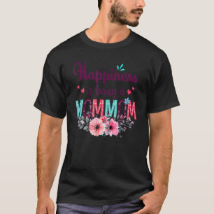 Happiness Is Being A Mommom Ever Women Floral Deco T-Shirt