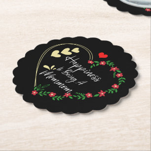 Happiness Is Being A Mommom Funny New Grandma Cute Paper Coaster