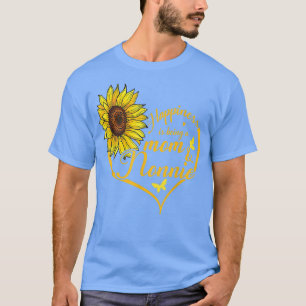 Happiness Is Being A Mum And Nonnie  Sunflower Mum T-Shirt