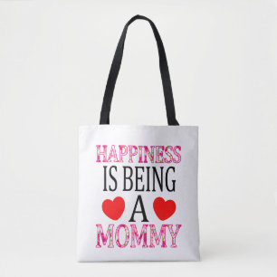 Happiness Is Being A Mummy Floral Mimi Christmas Tote Bag