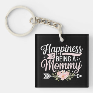 Happiness Is Being A Mummy Floral Mother’s Day Key Ring
