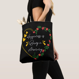 Happiness Is Being A Mummy Funny Mummy New Mum Tote Bag