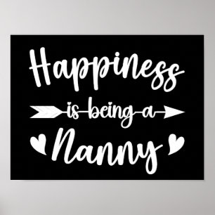 Happiness Is Being A Nanny Grandmother Mothers Day Poster