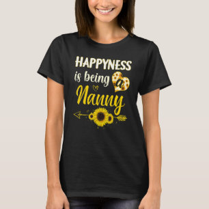 Happiness Is Being A Nanny Sunflower Grandma Mothe T-Shirt