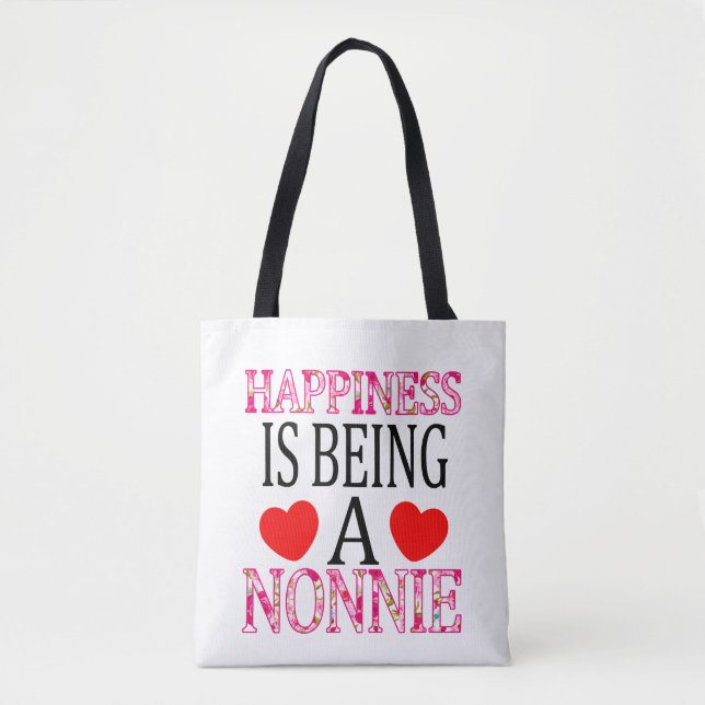 Happiness Is Being A Nonnie Floral Mimi Christmas Tote Bag (Front)