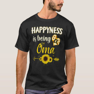 Happiness Is Being A Oma Sunflower Grandma Mother' T-Shirt