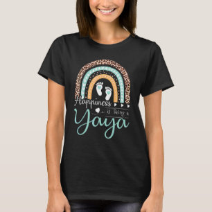 Happiness Is Being A Yaya Women Rainbow Decor Gran T-Shirt
