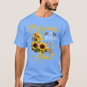 Happiness is being an Aunt Funny Sunflower Lovers T-Shirt