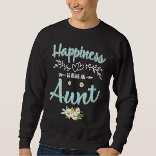 Happiness Is Being An Aunt Women Daisy Flower Deco Sweatshirt