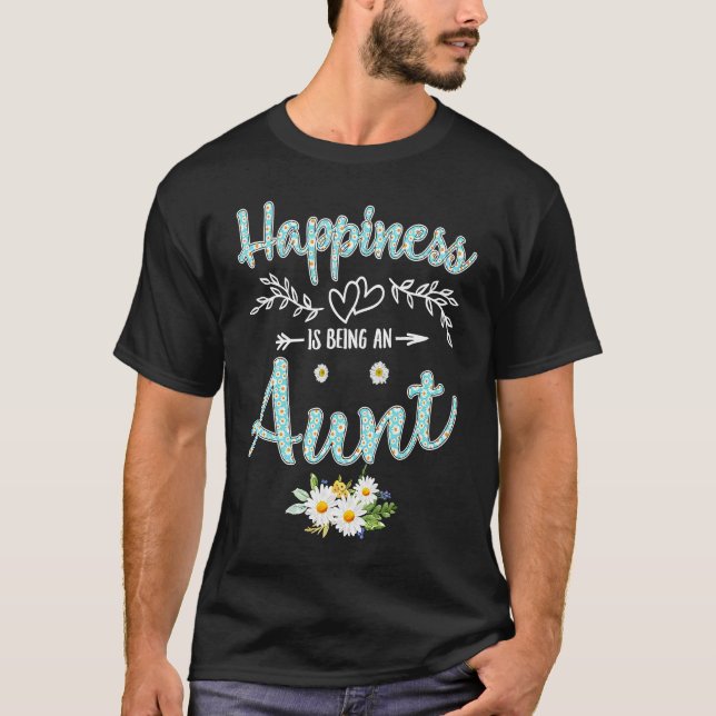 Happiness Is Being An Aunt Women Daisy Flower Deco T-Shirt (Front)