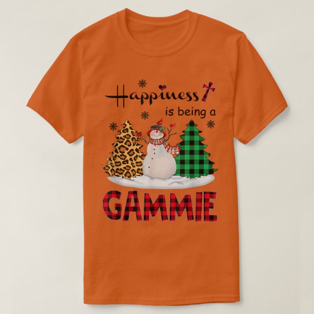 Happiness is being Gammie Snowman Merry Christmas  T-Shirt (Design Front)