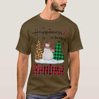 Happiness is being Grandma Snowman Merry Christmas T-Shirt