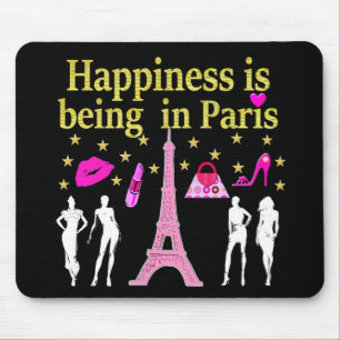 HAPPINESS IS BEING IN PARIS MOUSE PAD