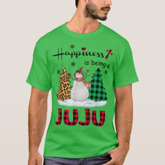 Happiness is being Juju Snowman Merry Christmas tr T-Shirt