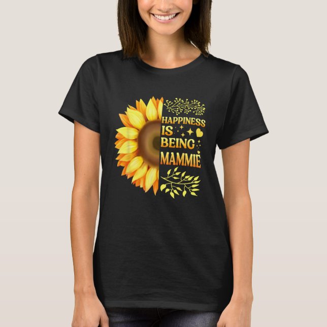 Happiness Is Being Lala Grandma To Be Sunflower Mo T-Shirt (Front)