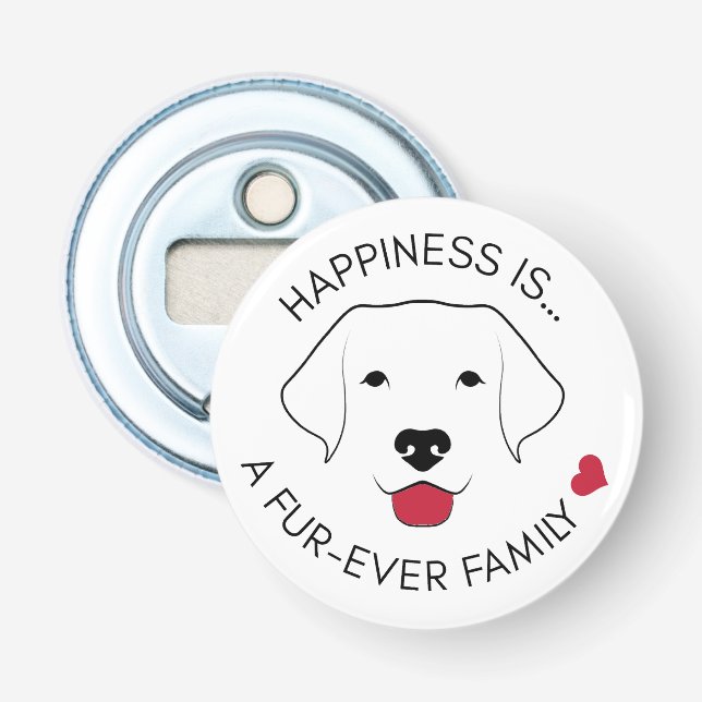 “Happiness Is…” Bottle Opener Magnet (Front)