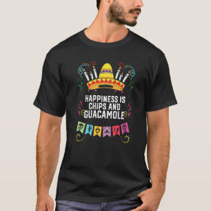 Happiness Is Chips and Guacamole Lover Avocado Veg T-Shirt