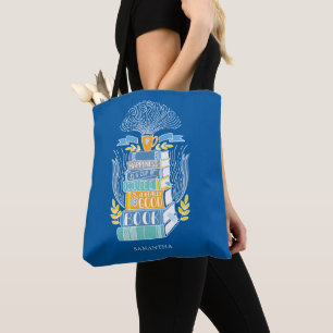 Happiness is Coffee and Books - Bright Blue Tote Bag