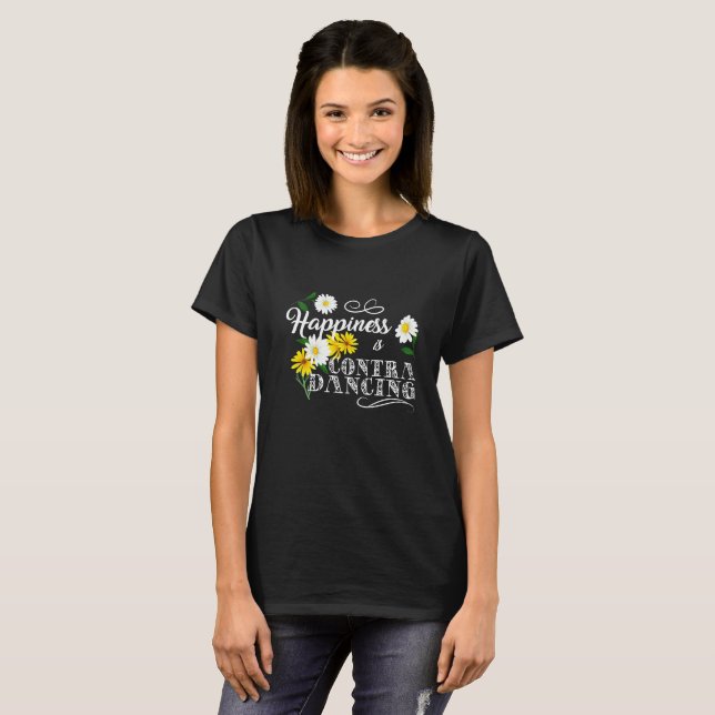 Happiness is Contra Dancing T-Shirt (Front Full)