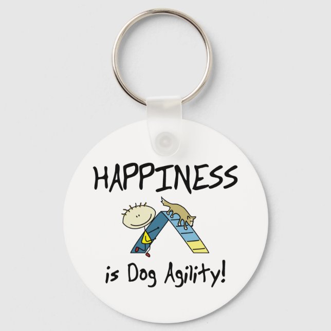 Happiness is Dog Agility Keychain (Front)