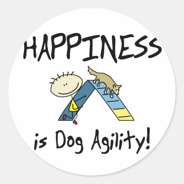 Happiness is Dog Agility Stickers (Front)