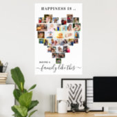 Happiness is Family like This Heart Photo Collage Poster (Home Office)