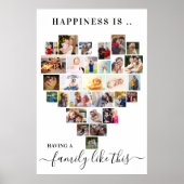 Happiness is Family like This Heart Photo Collage Poster (Front)