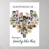 Happiness is Family like This Heart Shaped Collage Poster (Front)