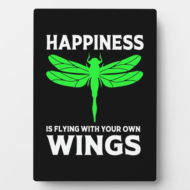 Happiness Is Flying With Dragonfly Plaque (Front)