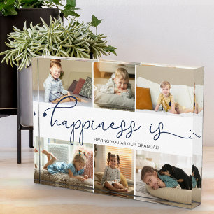 Happiness is   Grandad 6 Photo Collage Block
