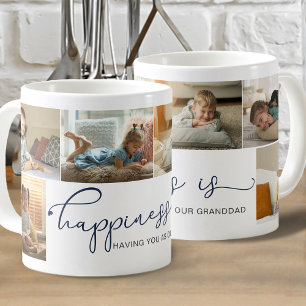Happiness is   Granddad Blue Calligraphy Photo Coffee Mug