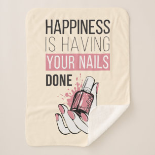 Happiness Is Having Your Nails Done Sherpa Blanket