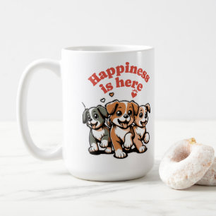 Happiness Is Here Dog Lover Cute Puppy Coffee Mug