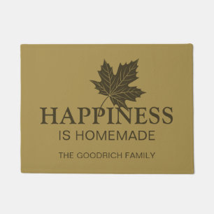 Happiness is Homemade. Brown Personalised Doormat